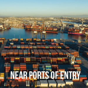 Wide view of a cargo port